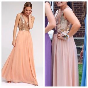 Lulus formal rose gold dress for prom